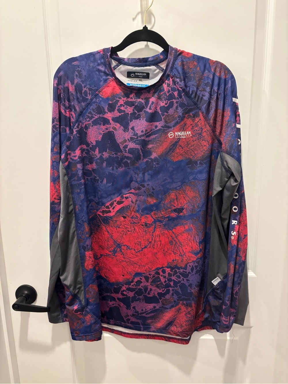 Magellan Outdoors Women’s Long Sleeve Performance Shirt - Purple & Red Pattern
